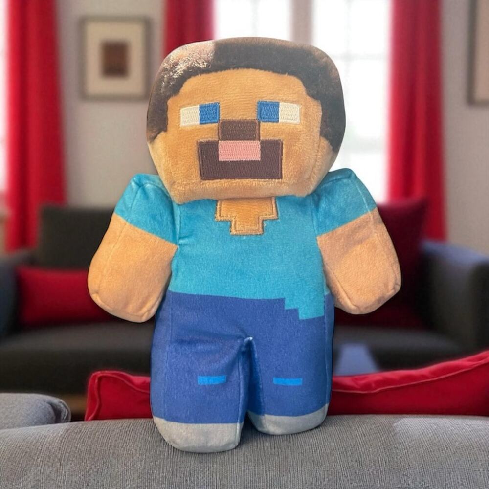 Mattel Minecraft Steve Plush 8" Stuffed Doll Pillow Mojang Video Game Toy Gamer